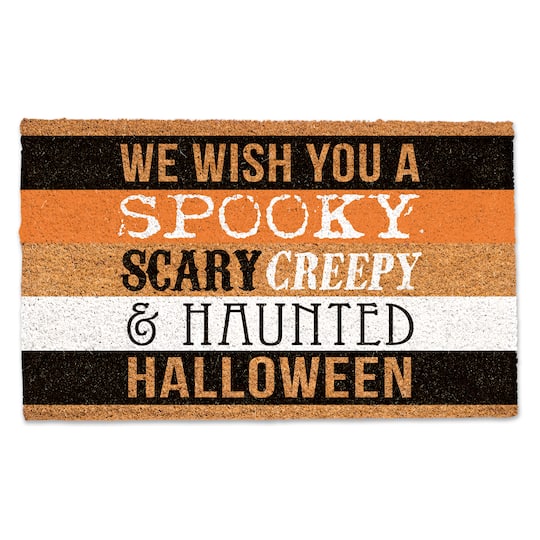 We Wish You Halloween Door Mat